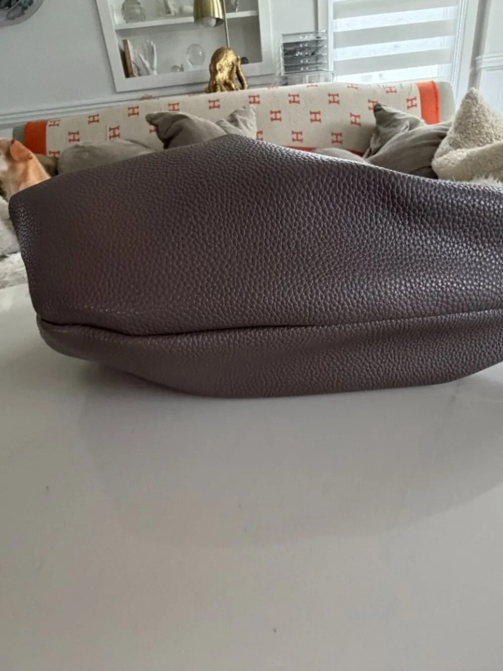 Tahari Bedford Slouchy Faux Leather Hobo Shoulder Bag with Side Zip Pocket